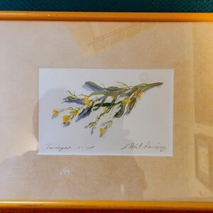 Jan Roberts-Dominguez Framed Botanical Tarragon Ltd Ed Signed Art Kitchen Decor